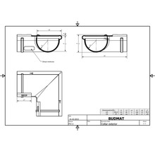 Desen tehnic al unui profil de colț cu dimensiuni și detalii