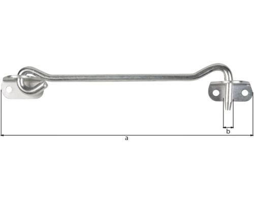 Cârlig de poartă cu ochet și dimensiuni