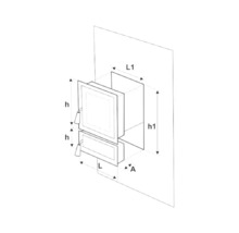 Desen tehnic al unui cuptor cu specificații dimensionale.