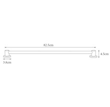 Desen tehnic al unui suport de prosop cu dimensiunile de 82,5 cm lungime, 4,5 cm înălțime și 3,8 cm adâncime.