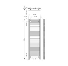 Desen tehnic al unui radiator cu dimensiuni indicate