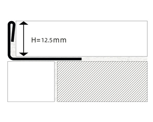 Schema unei profile cu o înălțime de 12,5 milimetri.