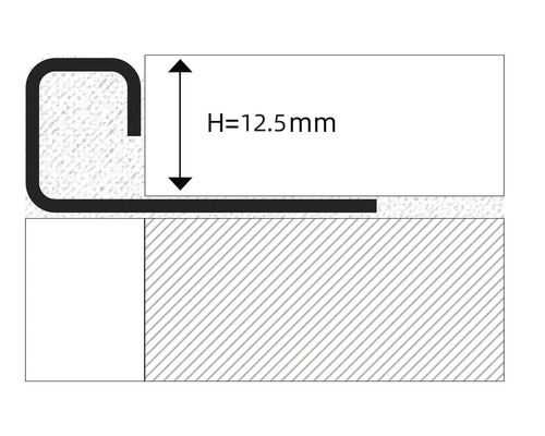 Reprezentarea unei profile cu o înălțime de 12,5 mm.