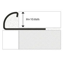 Desen de profil al unui profil de tranziție cu o înălțime de 10 milimetri