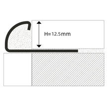 Ilustrație a unui profil de margine de treaptă cu o înălțime de 12,5 mm.