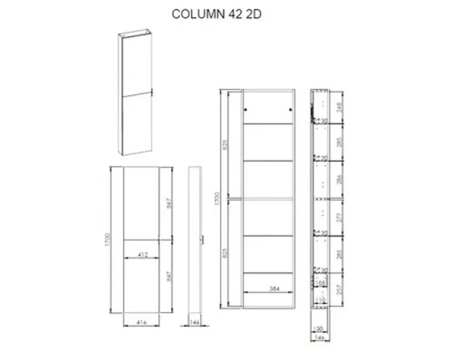 Desen tehnic al unei coloane cu dimensiuni