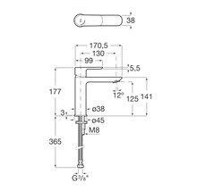 Desen tehnic al unei armături cu dimensiuni