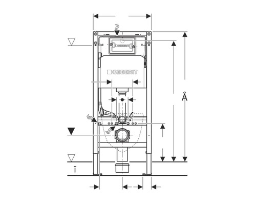 Desen tehnic al unui sistem de instalații Geberit