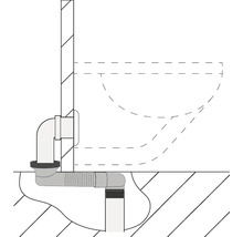 Ilustrație a unei toalete cu racord la canalizare