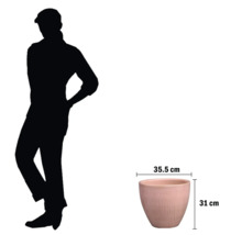 Ghiveci de flori cu dimensiunile de 35,5 cm lățime și 31 cm înălțime