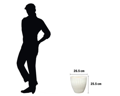 Ghiveci de flori cu dimensiunile de 26,5 cm pe 25,5 cm