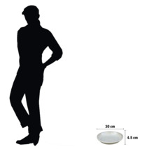 Ghiveci de flori cu dimensiunile de 30 de centimetri pe 4,5 centimetri pentru a ilustra proporțiile