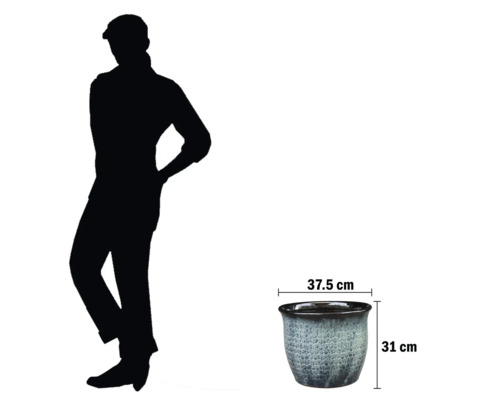 Ghiveci de flori cu dimensiunile de 37,5 cm lățime și 31 cm înălțime