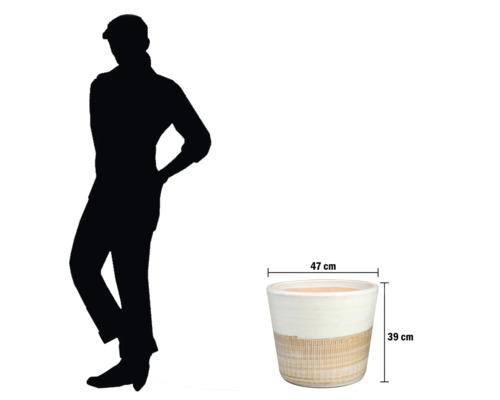 Ghiveci de flori cu o înălțime de 39 cm și un diametru de 47 cm