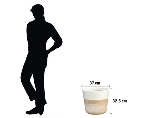 Ghiveci de flori cu dimensiunile de 37 cm pe 32,5 cm