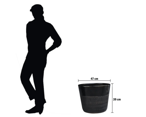 Ghiveci de flori cu dimensiunile de 47 de centimetri pe 39 de centimetri