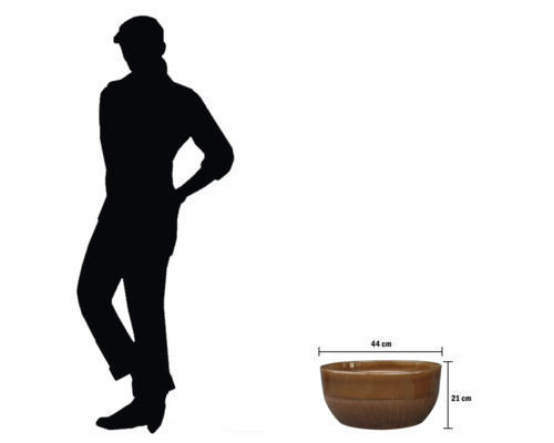 Jardiniere ceramică cu dimensiunile de 44 cm pe 21 cm