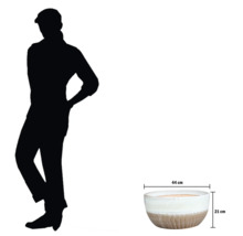 Jardinieră ceramică cu dimensiunile de 44 cm pe 21 cm.