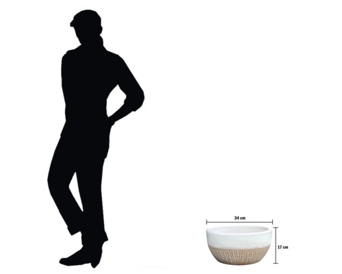 Bol pentru flori cu dimensiunile de 34 cm pe 17 cm