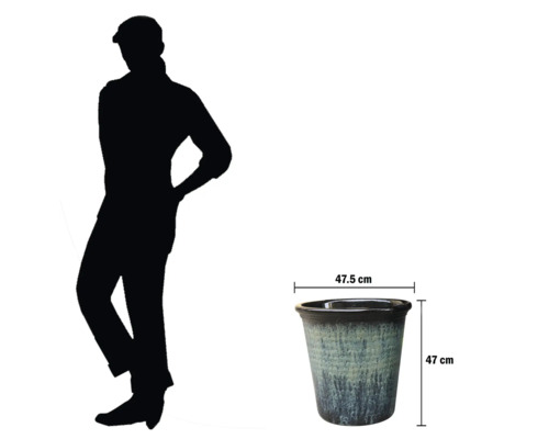 Ghiveci ceramic cu dimensiunile de 47,5 cm pe 47 cm