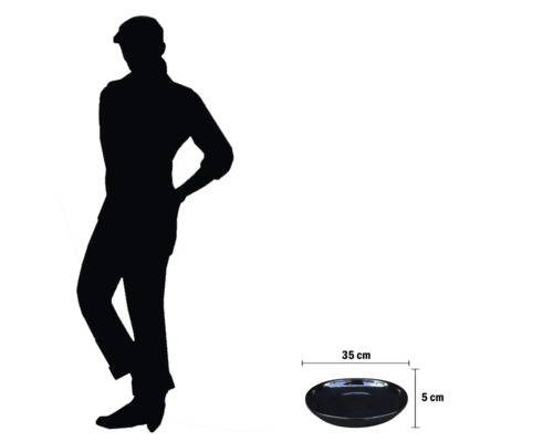 Bol decorativ, diametru 35 centimetri, înălțime 5 centimetri