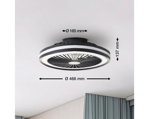 Ventilator de tavan cu dimensiuni