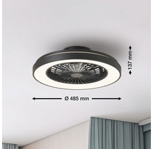 Ventilator de tavan cu iluminare și dimensiunile de 485 mm diametru și 137 mm înălțime
