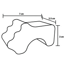 Imagine a unui profil de protecție a muchiilor cu dimensiunile de 7 cm, 3,5 cm și 3 cm.