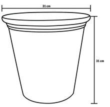 Ghiveci de flori cu dimensiunile de 31 cm înălțime și 31 cm diametru