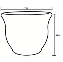 Imagine a unui vas de flori cu dimensiuni: 47 cm lățime și 38 cm înălțime