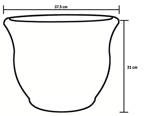 Imagine cu un vas de flori cu dimensiuni: 37,5 cm lățime, 31 cm înălțime
