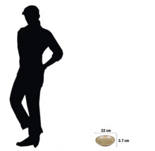 Bol decorativ cu dimensiunile de 22 centimetri pe 3,7 centimetri.