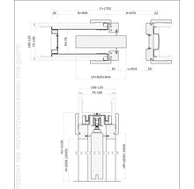 Desen tehnic al unui element de construcție cu indicații de dimensiune