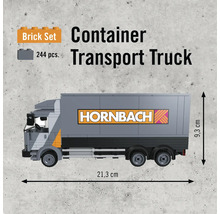 Set de construcție camion de transport containere cu logo-ul Hornbach și dimensiuni