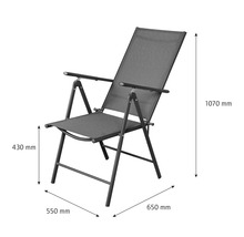 Scaun de grădină cu brațe și dimensiuni