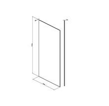Imagine a unui paravan de duș cu dimensiunile de 2100 mm înălțime și 960 mm lățime.