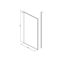 Desen tehnic al unui perete de duș cu dimensiunile 2100 mm înălțime, 1160 mm lățime și 8 mm grosime.