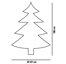 Contur de pom de Crăciun cu dimensiunile de 185 cm înălțime și 127 cm în diametru
