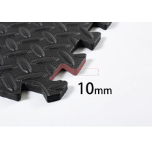 Covoraș puzzle negru cu grosimea de 10 milimetri