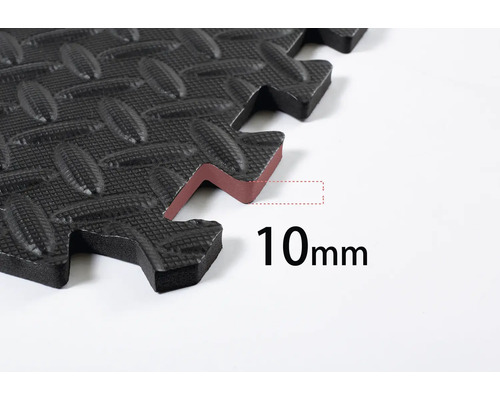 Covoraș puzzle negru cu grosimea de 10 milimetri