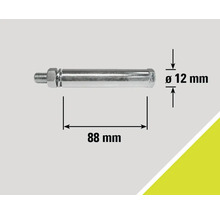 Șurub metalic cu piuliță, lungime 88 mm, diametru 12 mm