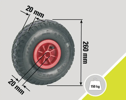 Roată cu dimensiunile 260x85 milimetri și o capacitate portantă de 150 kilograme