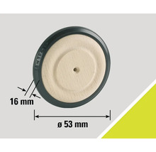 Roată din lemn cu pneu din cauciuc, diametru 53 milimetri