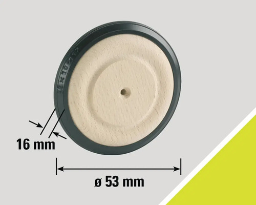 Roată din lemn cu pneu din cauciuc, diametru 53 milimetri