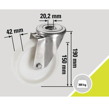 Suport cu role cu o capacitate portantă de 300 de kilograme și diverse dimensiuni.