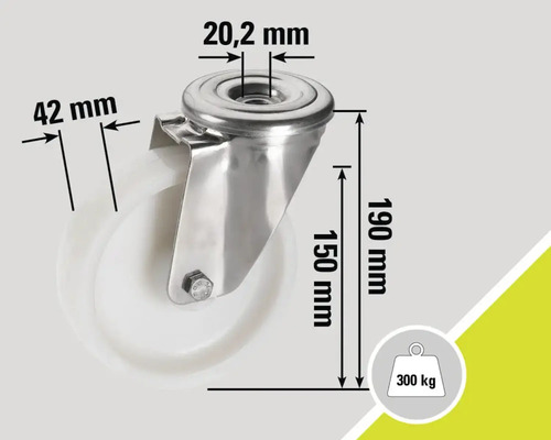 Suport cu role cu o capacitate portantă de 300 de kilograme și diverse dimensiuni.
