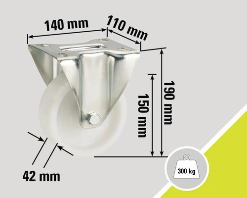 Rotiță cu dimensiuni și capacitate portantă de 300 kg
