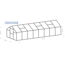 Schema unei sere cu dimensiunile de 575 centimetri pe 210 centimetri pe 210 centimetri