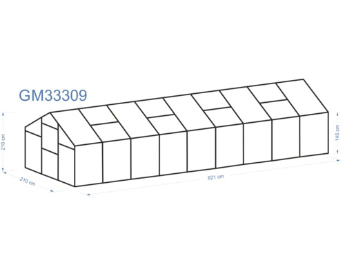 Imagine cu o seră cu dimensiuni indicate