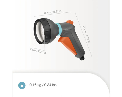 Pulverizator de curățare Gardena cu dimensiuni
